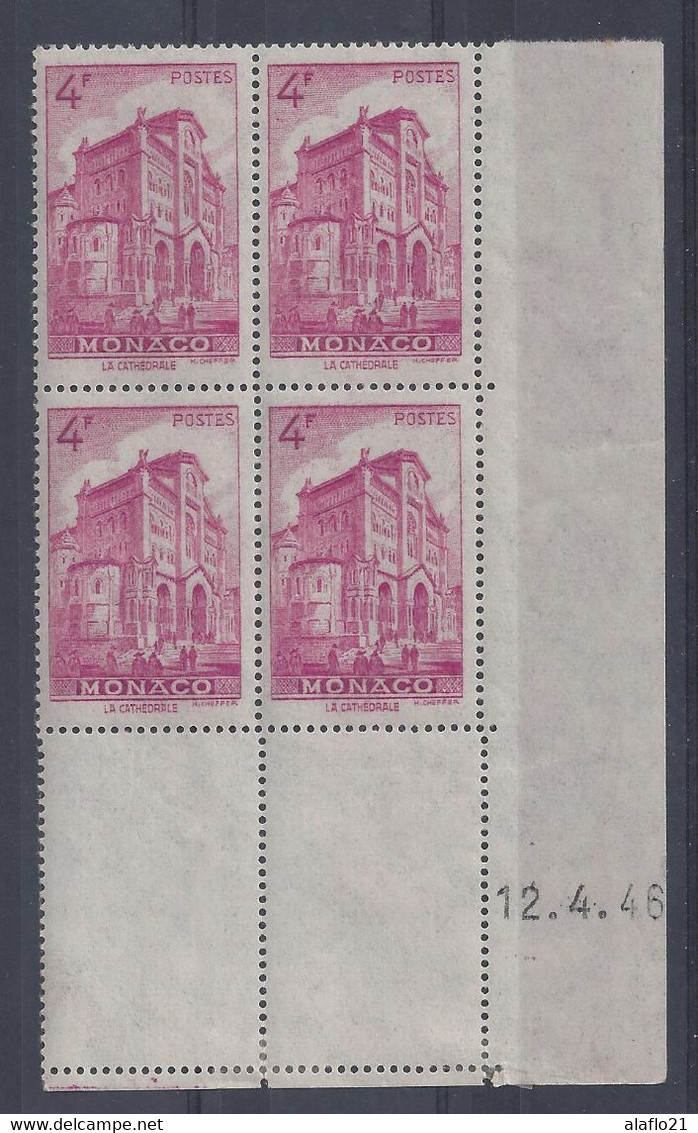 MONACO N° 278 - Bloc De 4 COIN DATE - NEUF SANS CHARNIERE - 12/4/46 - Ongebruikt