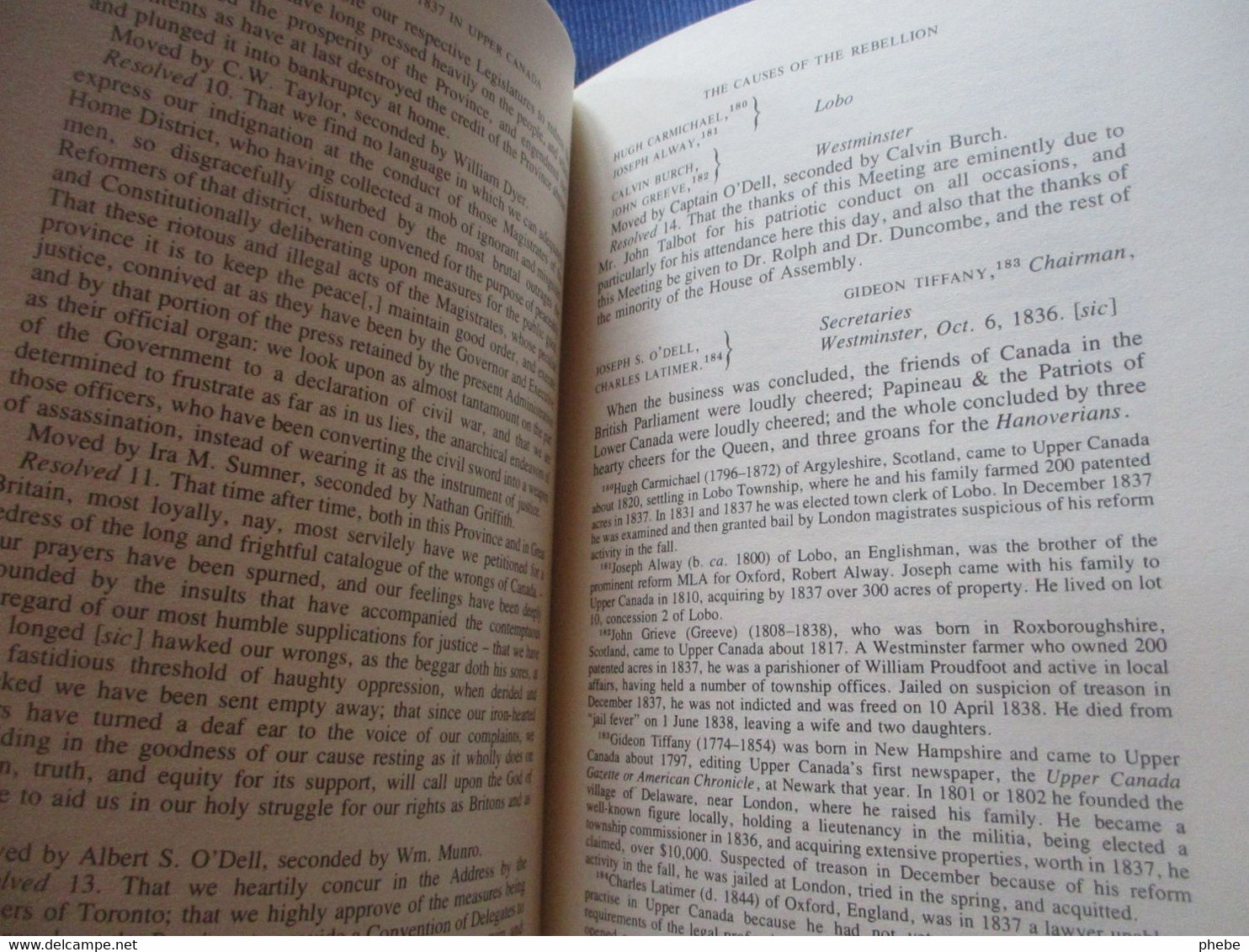 The Rebellion Of 1837 In Upper Canada  The Publication Of The Champlain Society - Kanada