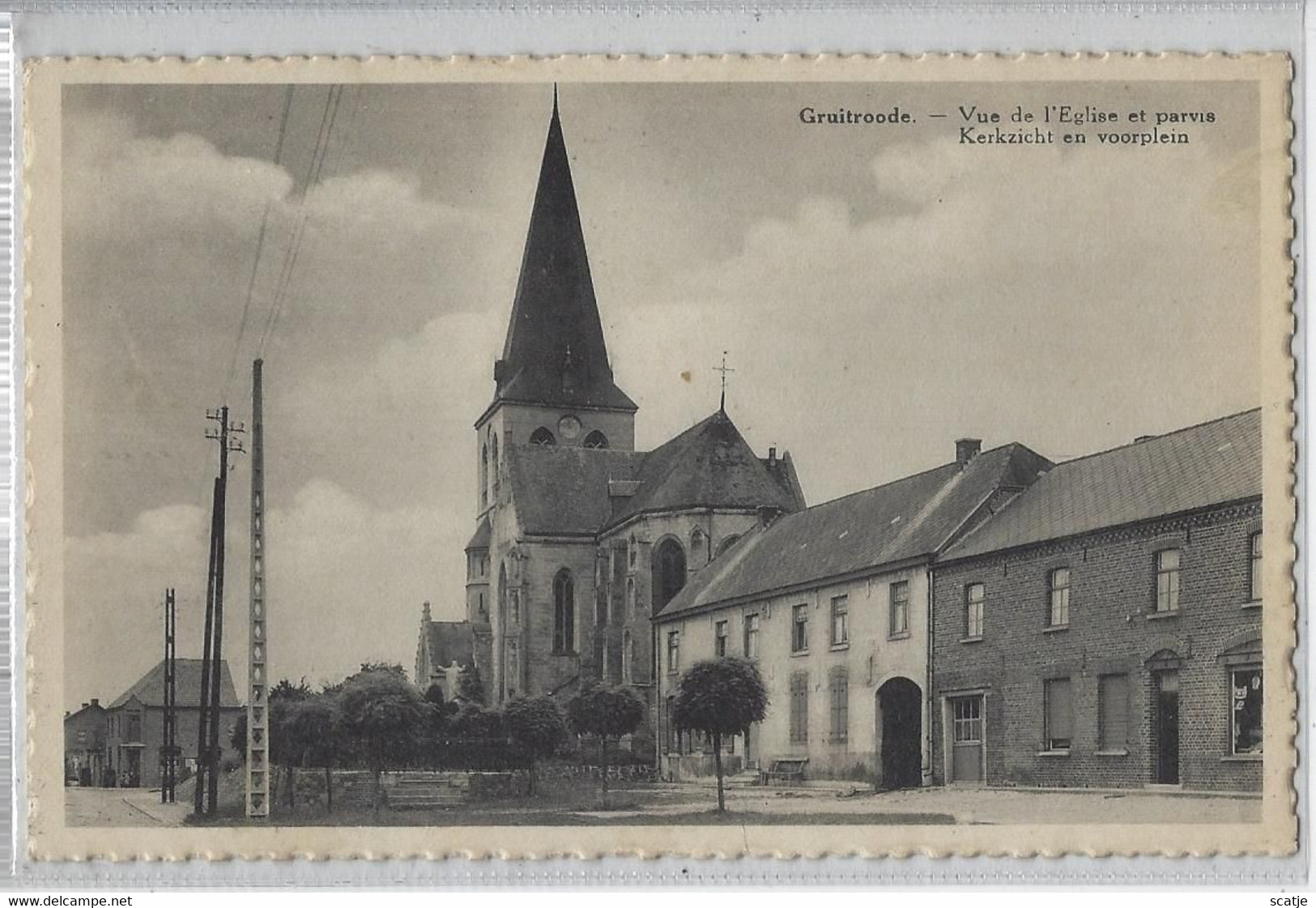 Gruitrode.   Vue De L'Eglise Et Parvis   -   1937 - Bree