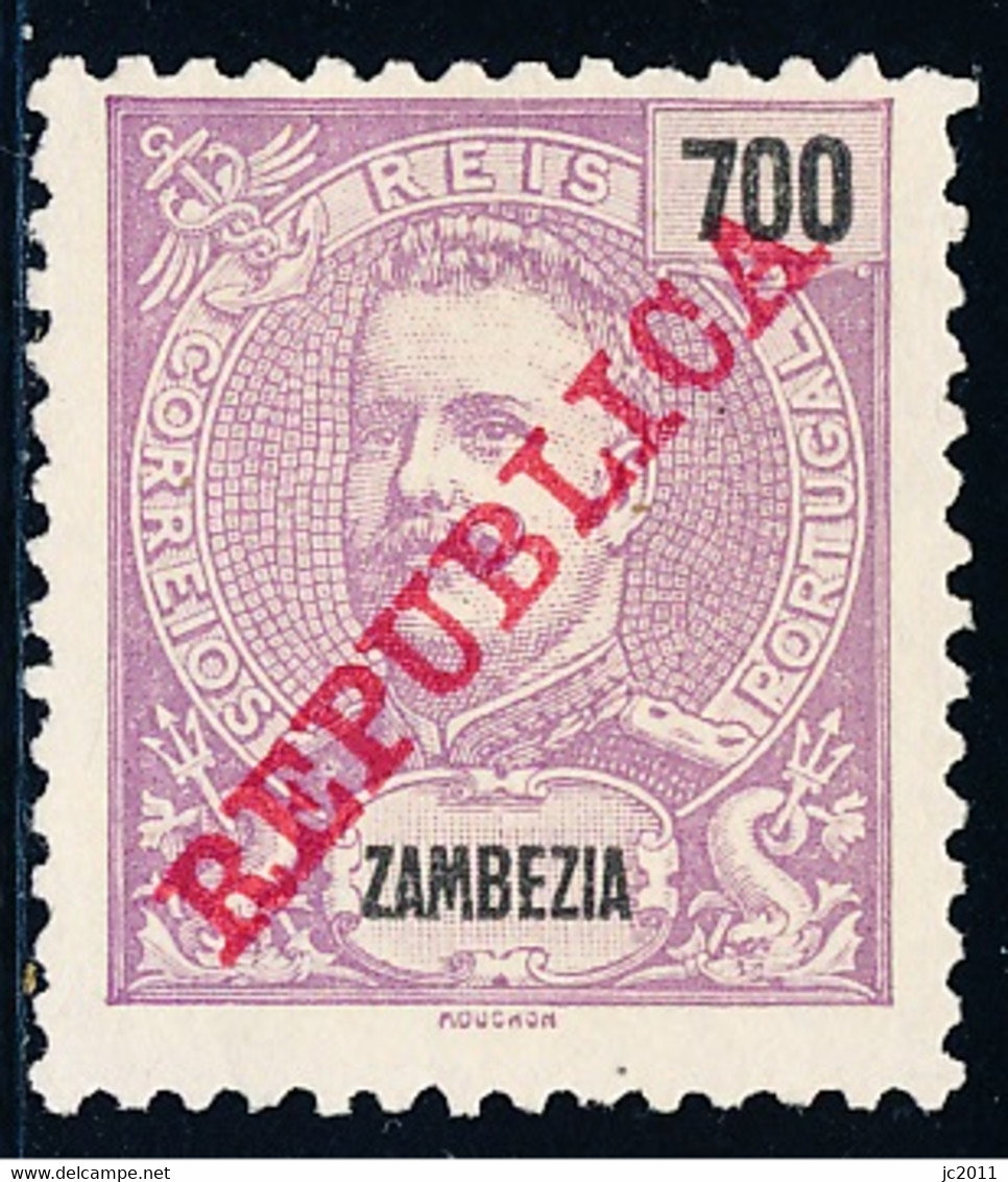 Mozambique / Zambezia - 1911 - D. Carlos I - 700 R / República - MNG - Zambeze
