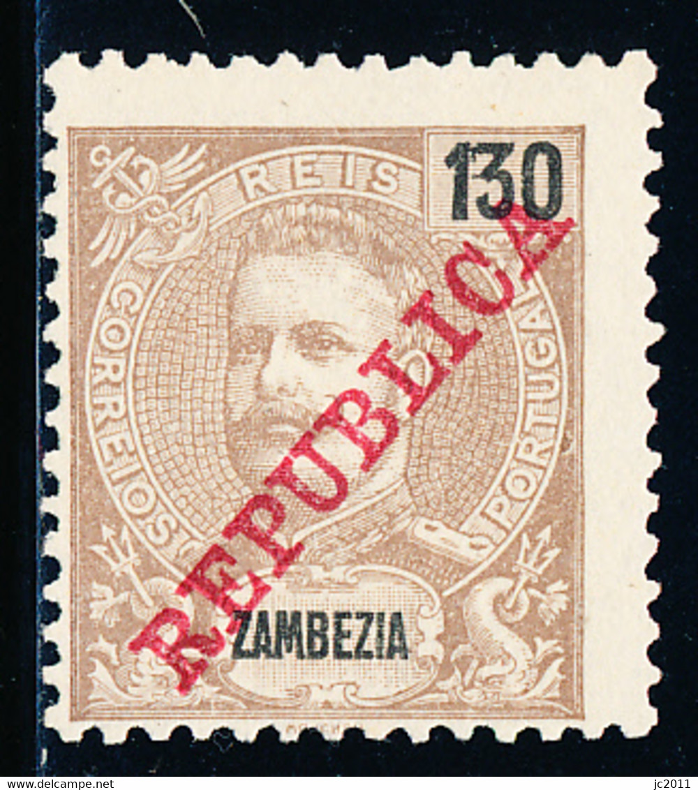 Mozambique / Zambezia - 1911 - D. Carlos I - 130 R / República - MNG - Sambesi (Zambezi)