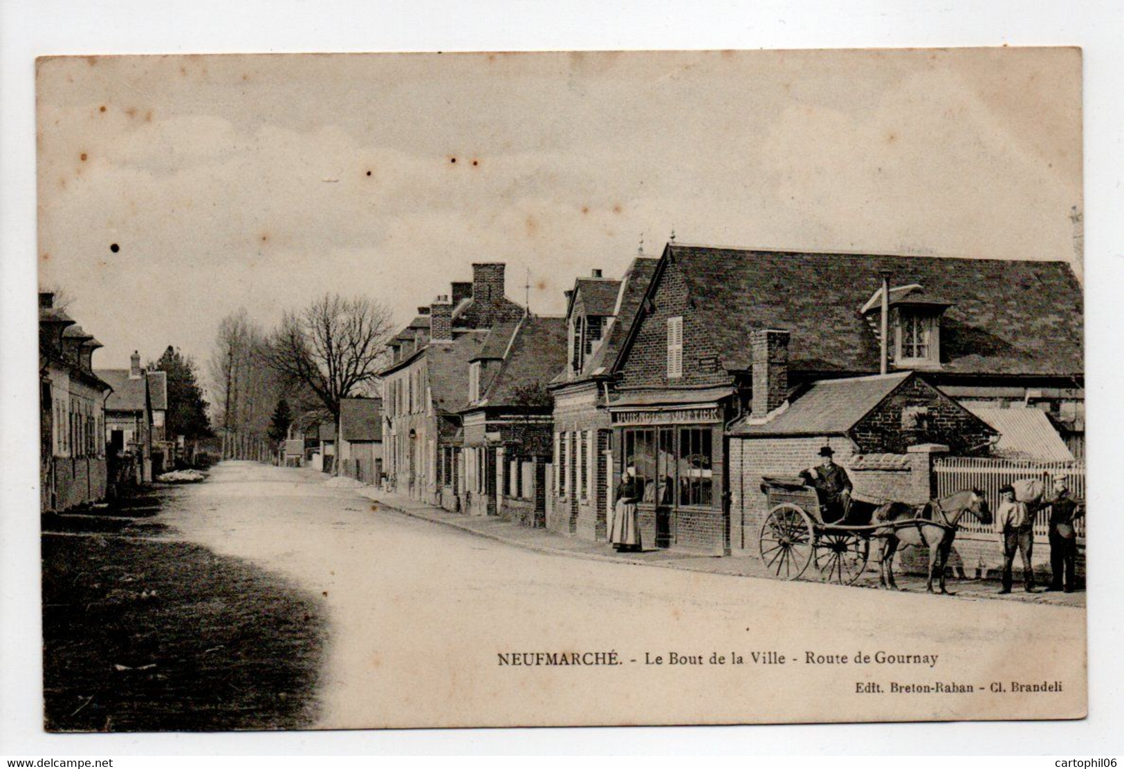 - CPA NEUFMARCHÉ (76) - Le Bout De La Ville - Route De Gournay (avec Personnages) - Edition Breton-Rahan - - Andere & Zonder Classificatie