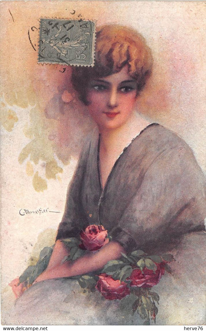 Illustrateur  C. MONESTIER - Portrait Femme - Monestier, C.