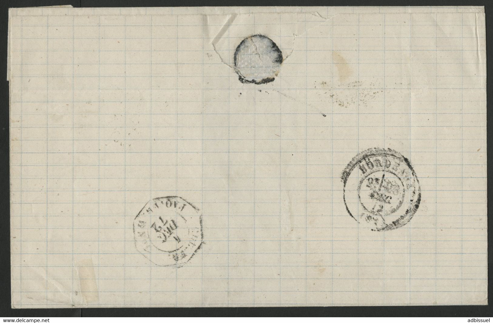 1872 SAINT PIERRE Pour BORDEAUX Cote 150 € Avec PAIRE Du N° 23 Type Cérès Voir Description - Lettres & Documents