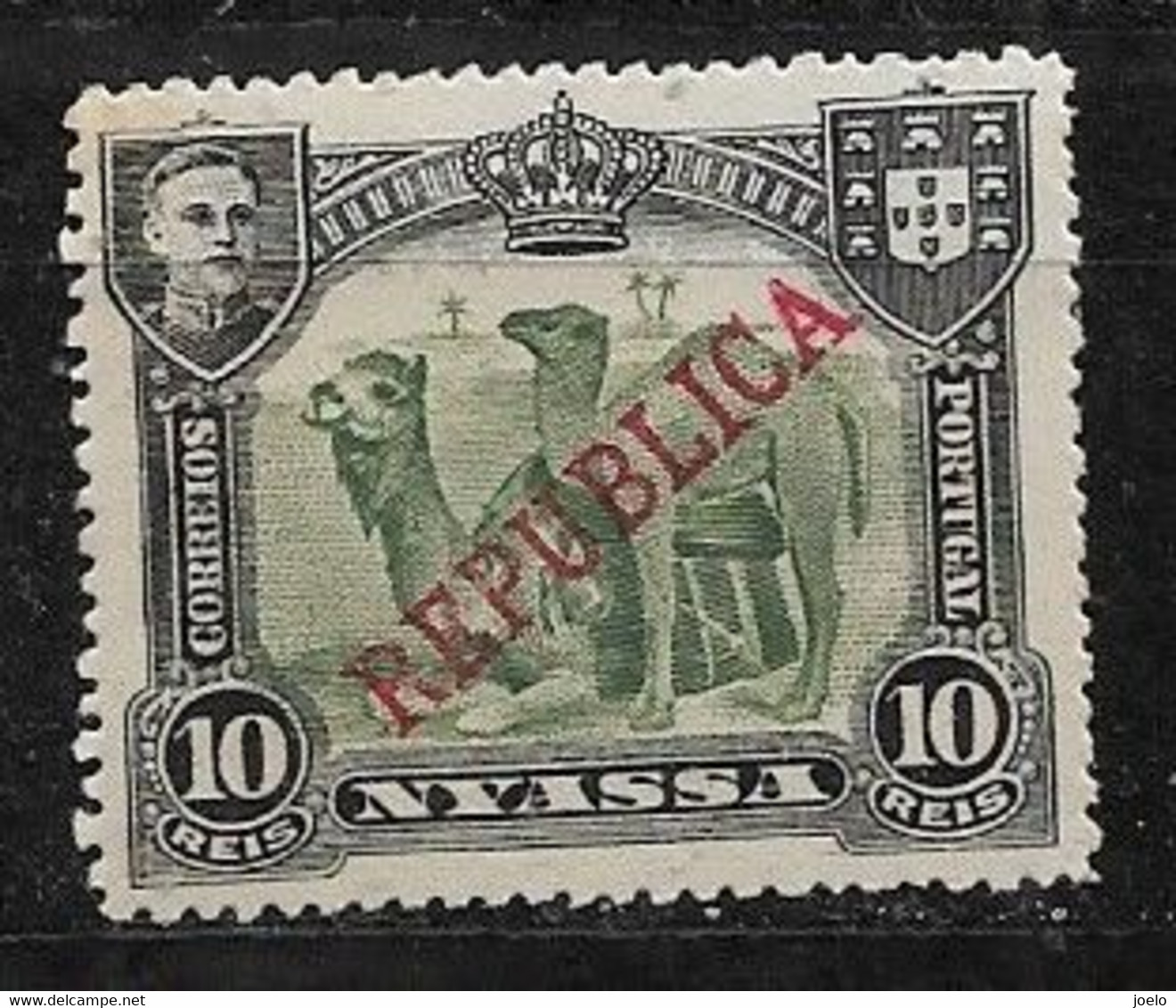 PORTUGUESE NYASSA 1911 KING DON MANUEL CAMELS 10 REIS MNH - Portuguese Africa