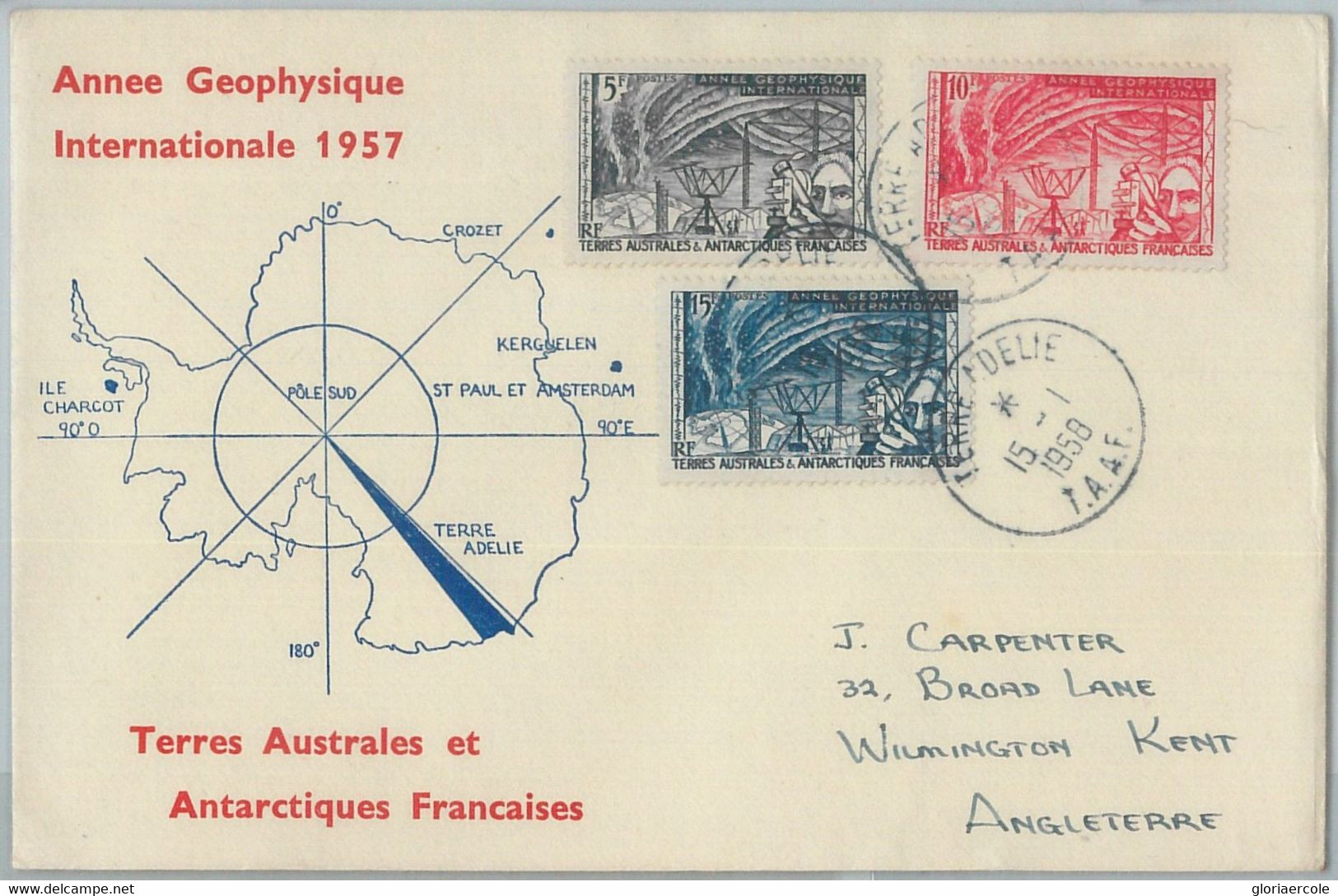 77376 - Terres Australes Et Antarctiques Françaises, TAAF -   FDC COVER  1958 - Sonstige & Ohne Zuordnung