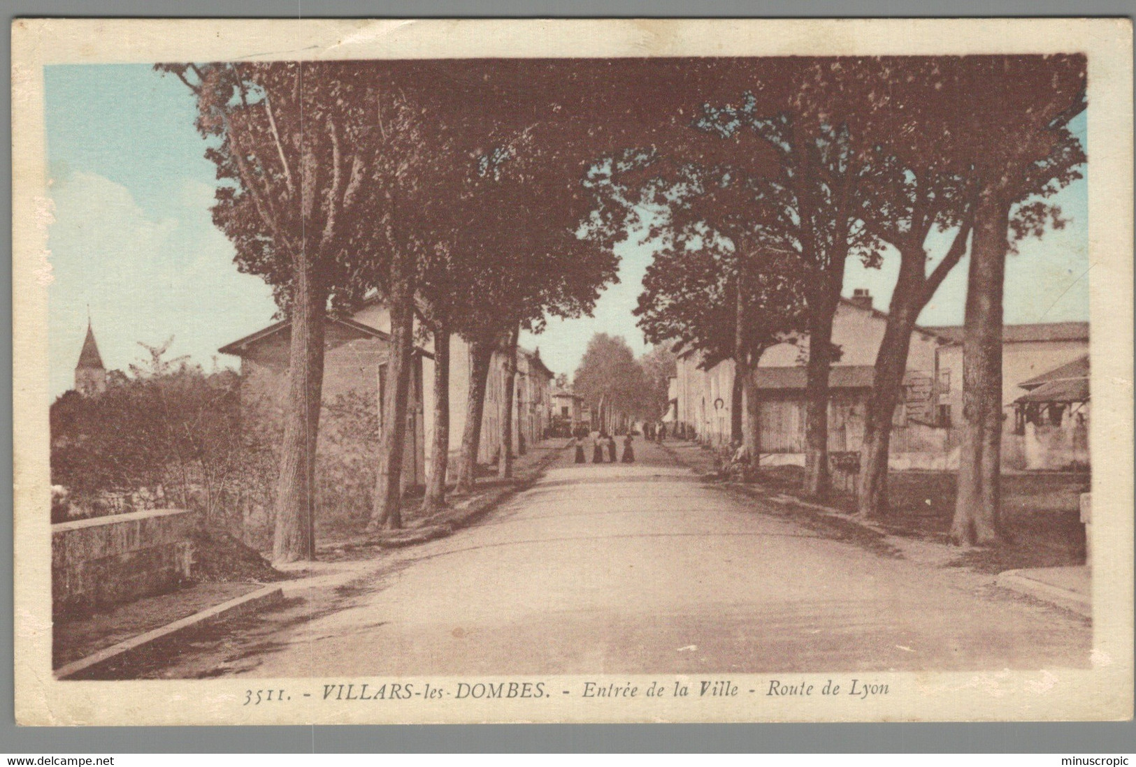 CPA 01 - Villars Les Dombes - Entrée De La Ville - Route De Lyon - Villars-les-Dombes