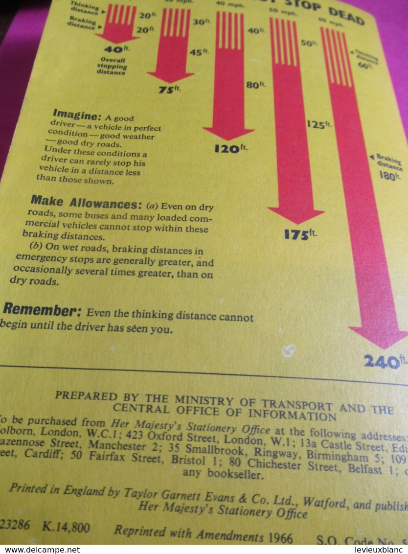 The Highway Code/ Including Motorway rules/ Her Majesty's Stationery Office/Ministry of transport/ 1966            AC180