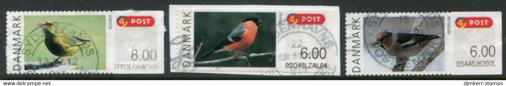 DENMARK 2012 ATM  Birds Used.  Michel 62-64 - Machine Labels [ATM]