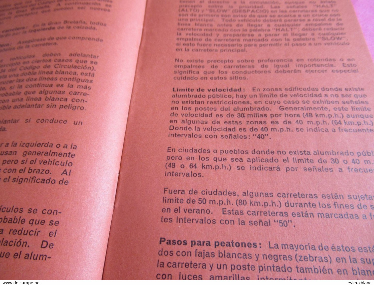 Fascicule D'Information/Réglementation Routière En Grande Bretagne / Traduction En FR - D- E- I / 1964          AC182 - Voitures