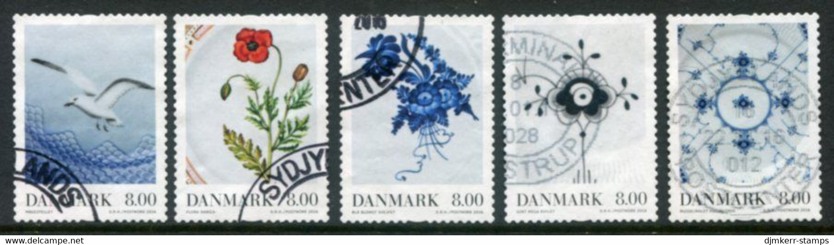 DENMARK 2016 Porcelain Self-adhesive Used.  Michel 1894-98 - Used Stamps