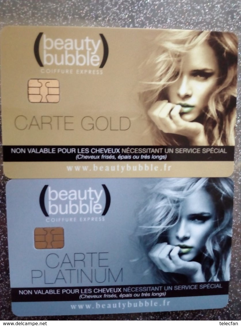 FRANCE 2 CARTES CARTE A PUCE CHIP CARD BEAUTY BUBBLE GOLD + PLATINUM NEUVE MINT - Ausstellungskarten