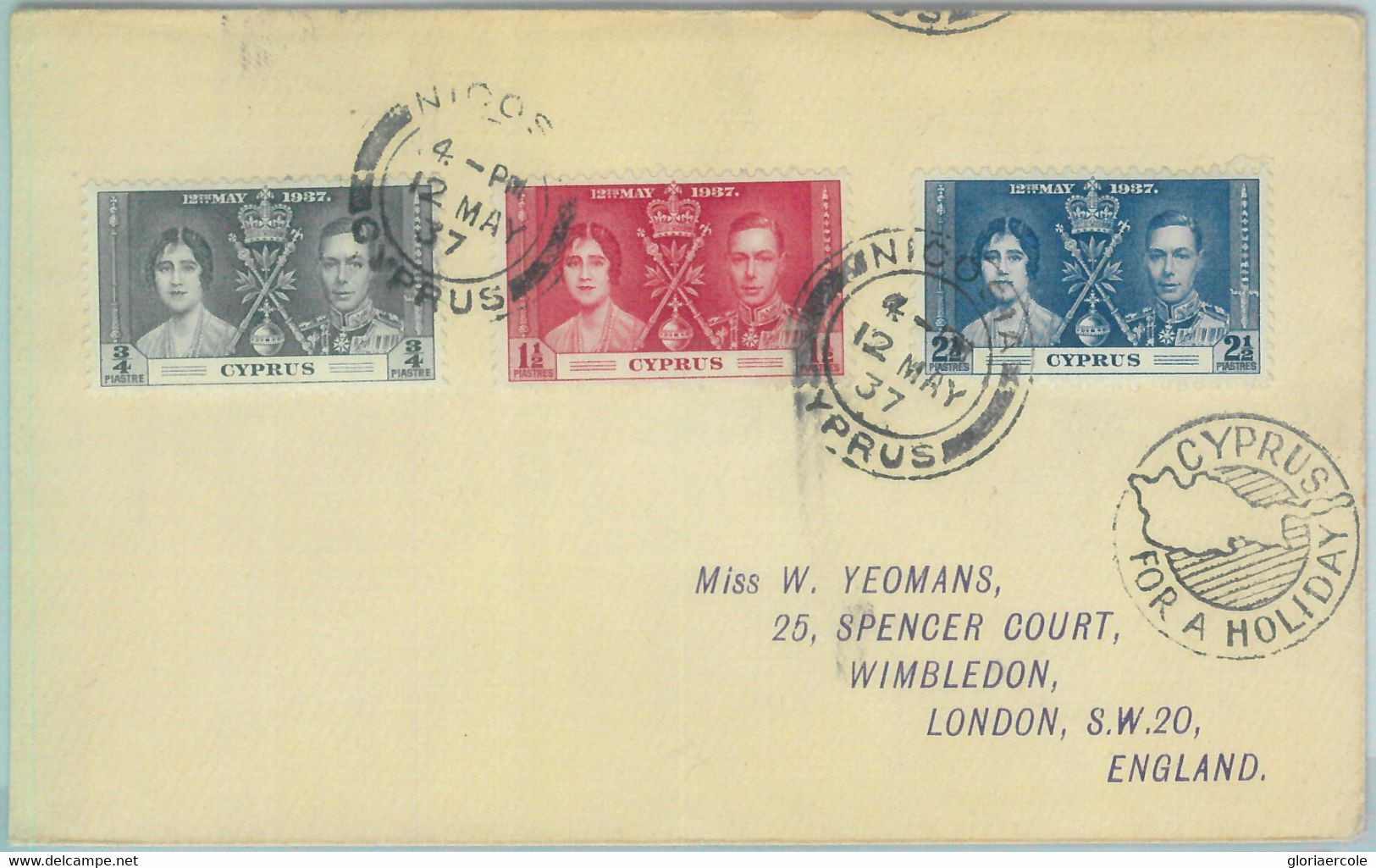 83321 - CYPRUS  - POSTAL HISTORY -  FDC Cover  ROYALTY  1937 - Autres & Non Classés