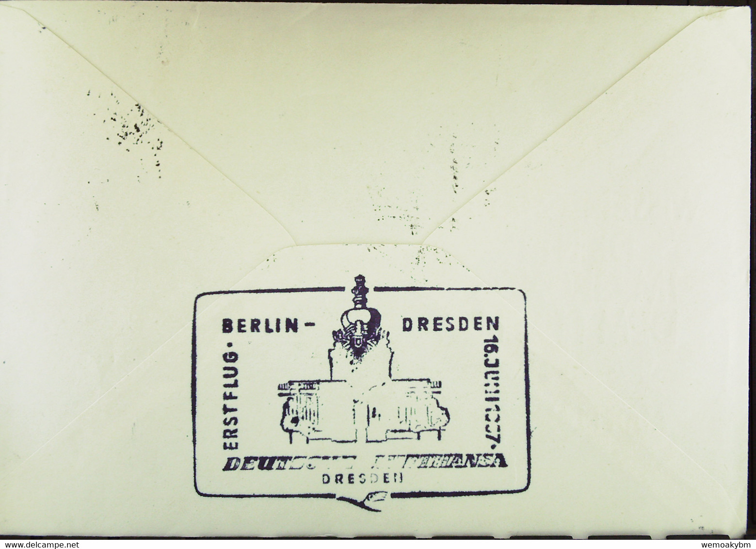 DDR: Luftpost-Brief "Inlandsluftverkehr BERLIN-DRESDEN Erstflug 16.6.1957" Mit Satz Naturwissenschaftler Knr: 574/6 - Luftpost