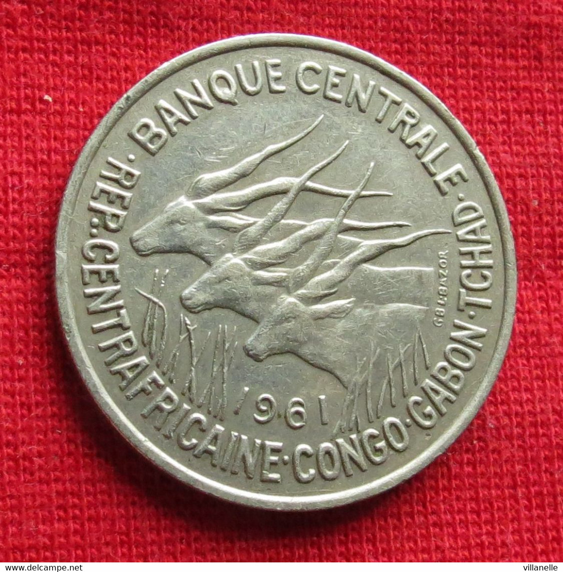 Central African Republic Congo Chade Gabon 50 Francs 1961  Wºº - Centraal-Afrikaanse Republiek