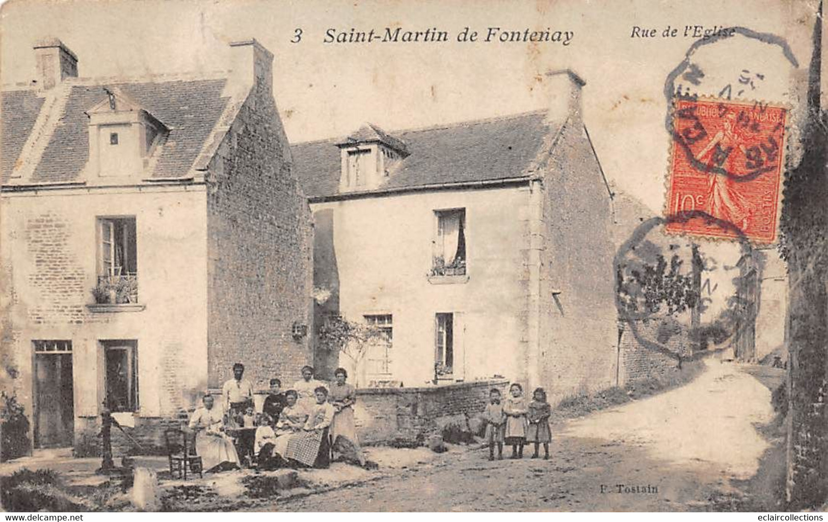 Saint-Martin-de-Fontenay       14       Rue Et église.groupe         (voir Scan) - Sonstige & Ohne Zuordnung