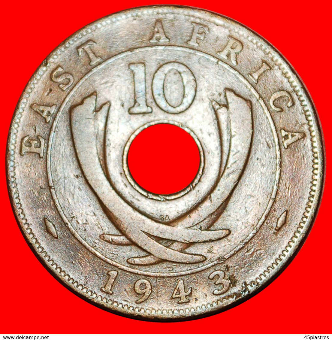 * SOUTH AFRICA: EAST AFRICA ★ 10 CENTS 1943SA! WAR TIME (1939-1945) GEORGE VI (1937-1952)  LOW START ★ NO RESERVE! - British Colony