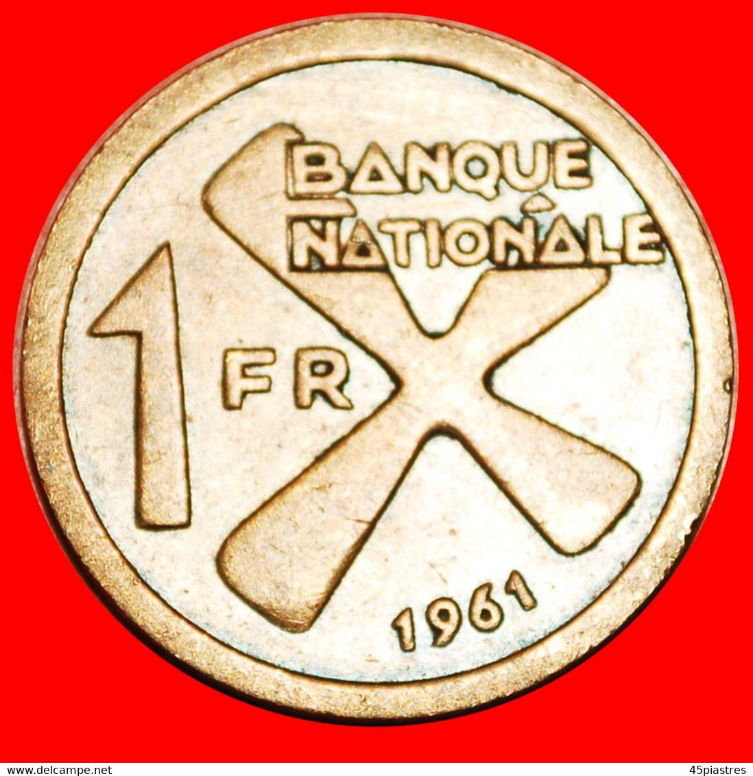 * BANANAS: KATANGA ★ 1 FRANC 1961 UNCOMMON!  LOW START ★ NO RESERVE! - Katanga