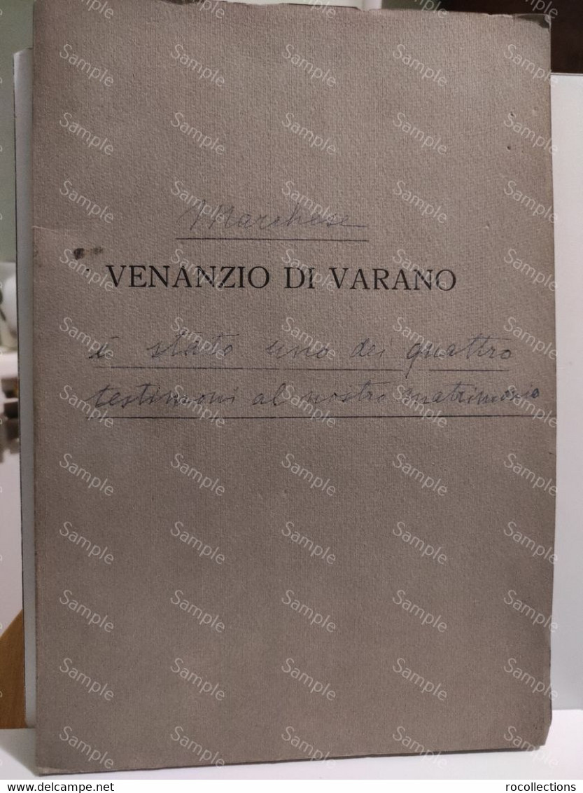 Marchese VENANZIO DI VARANO. Commemorazione. Camerino Tip. Savini - Mercuri - Andere & Zonder Classificatie