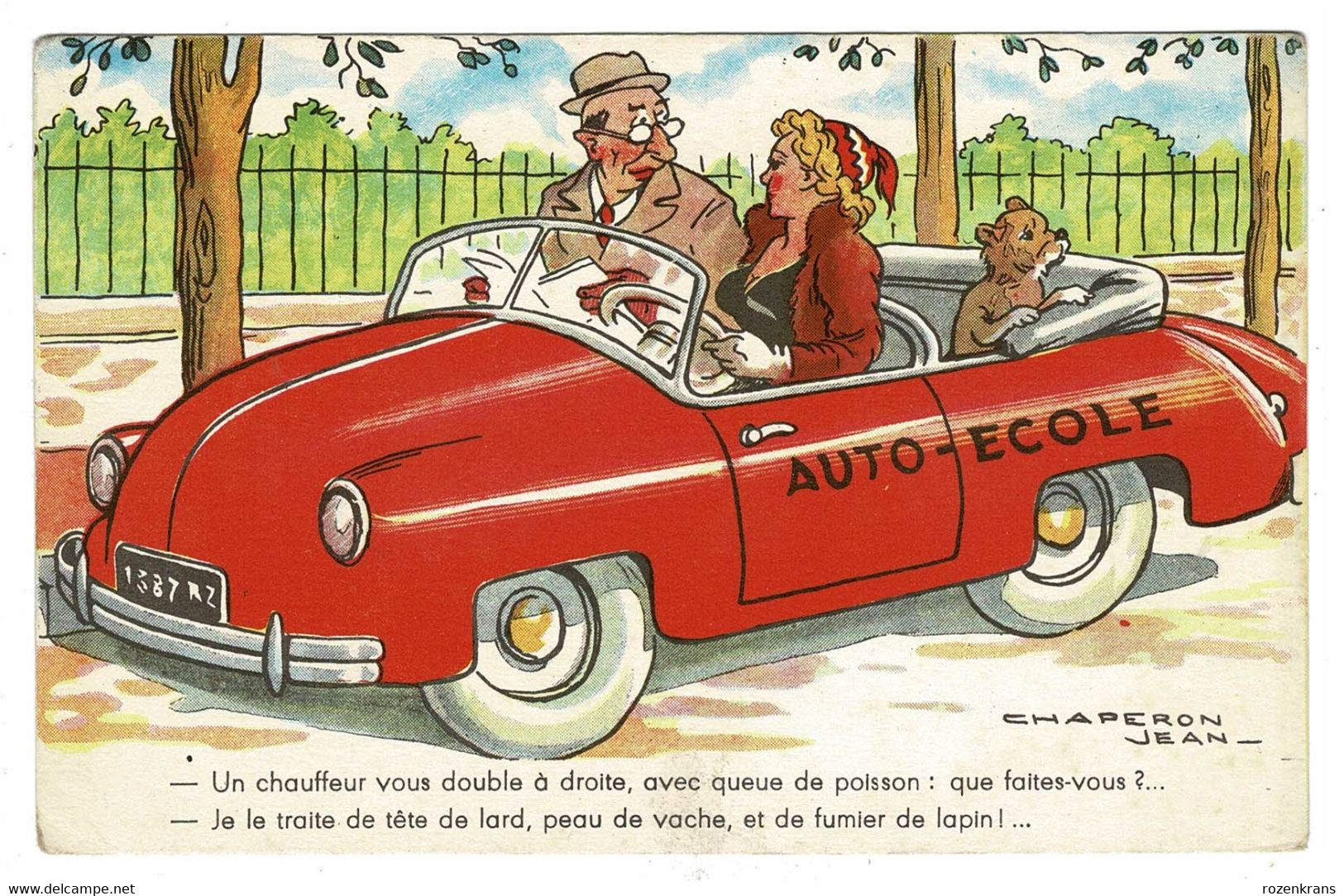 Illustrator Illustrateur Jean Chaperon Auto Ecole Driving School Automobile Car Autorijschool Rijschool CPA AK - Chaperon, Jean