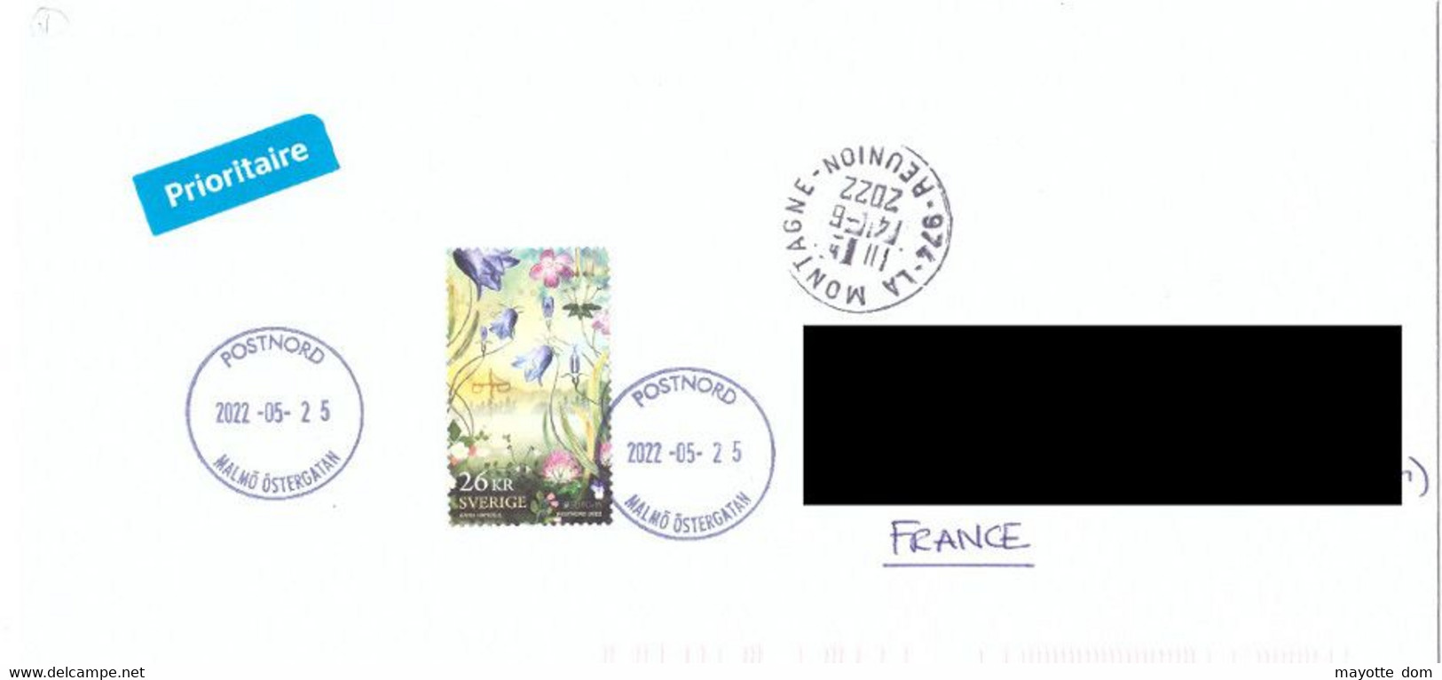 SUEDE SWEDEN 2022 EUROPA Myths Cover FRANCE REUNION ISLAND - Storia Postale