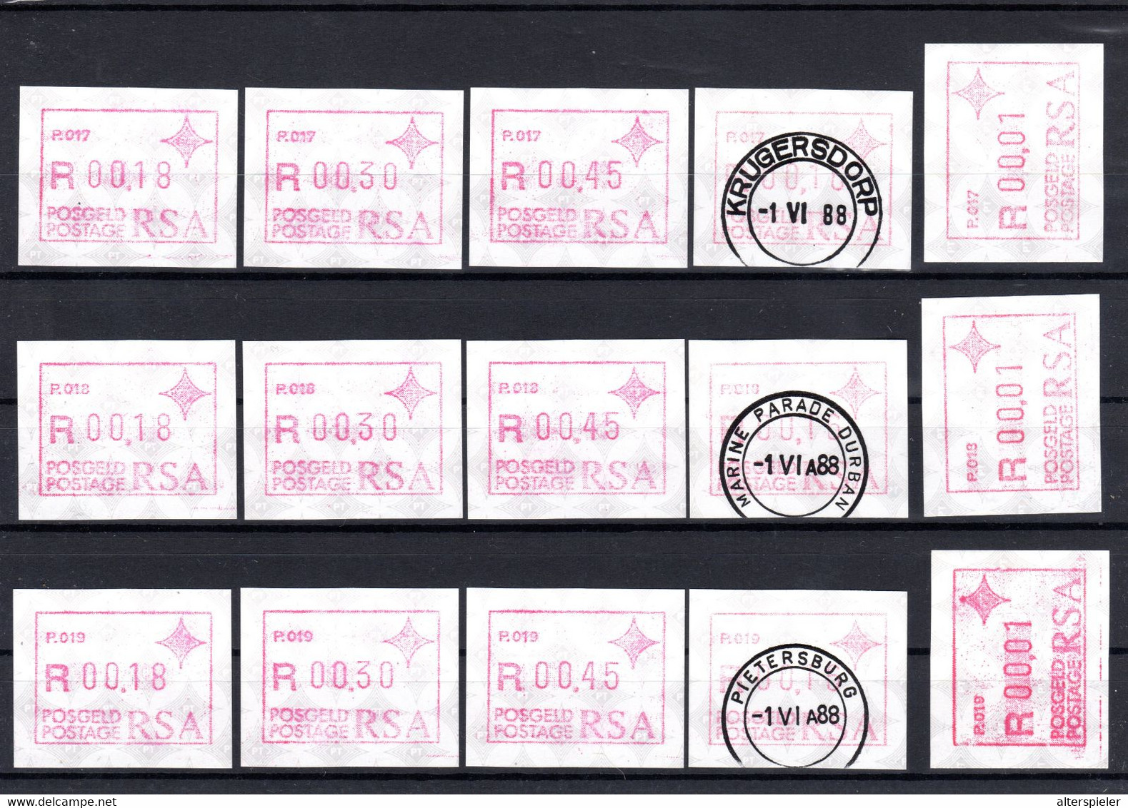 Atm Frama Rsa Südafrika Lot Mint And Used   P 017 018 019  Please Look At Scan - Vignettes D'affranchissement (Frama)