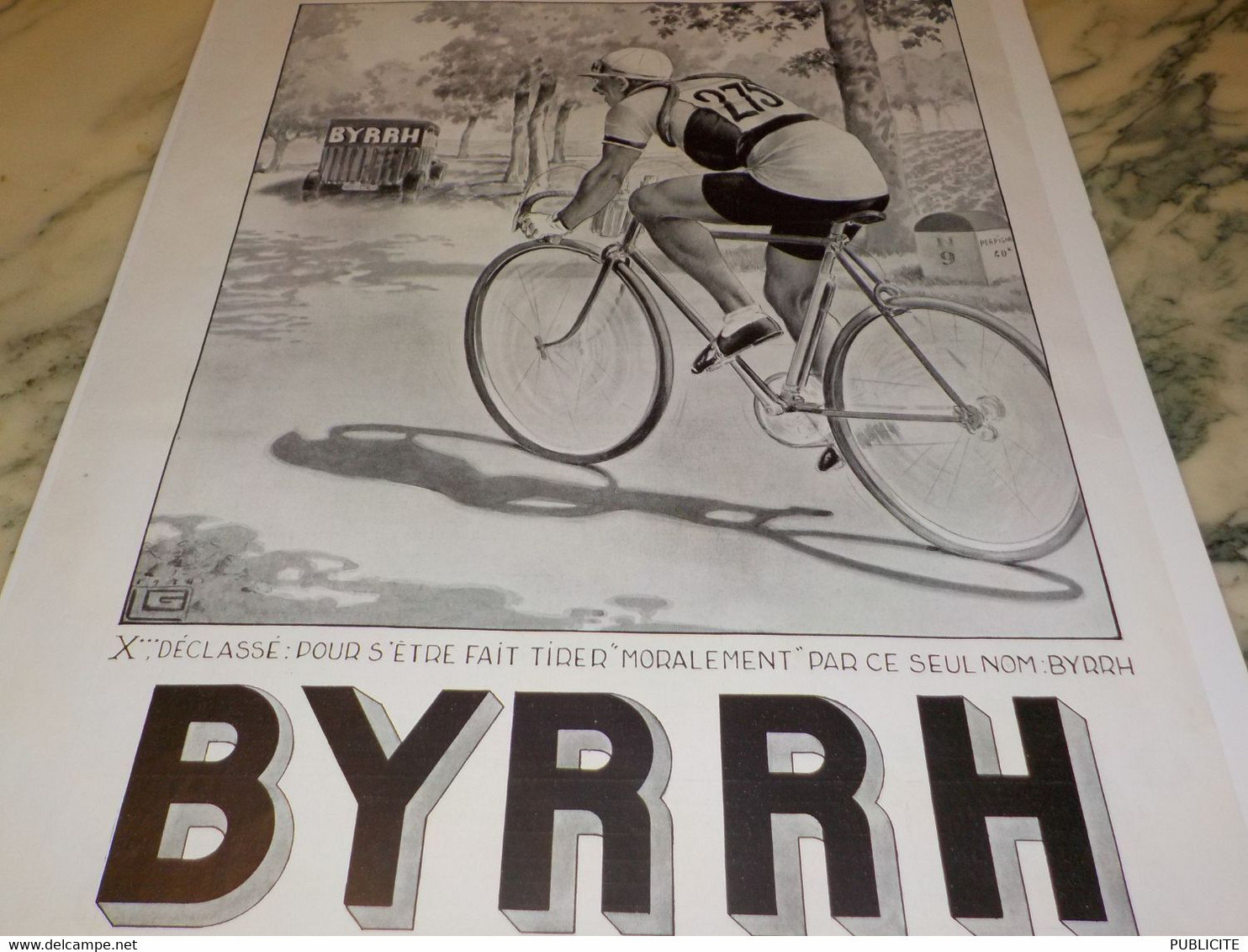 ANCIENNE PUBLICITE VELO ET  BYRRH 1934 - Alcools