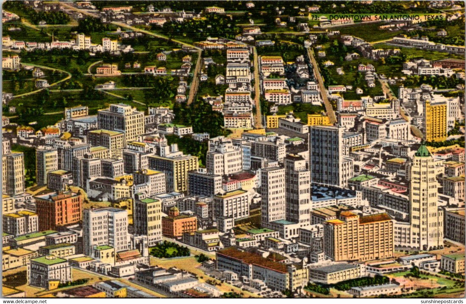 Texas San Antonio Downtown Aerial View - San Antonio