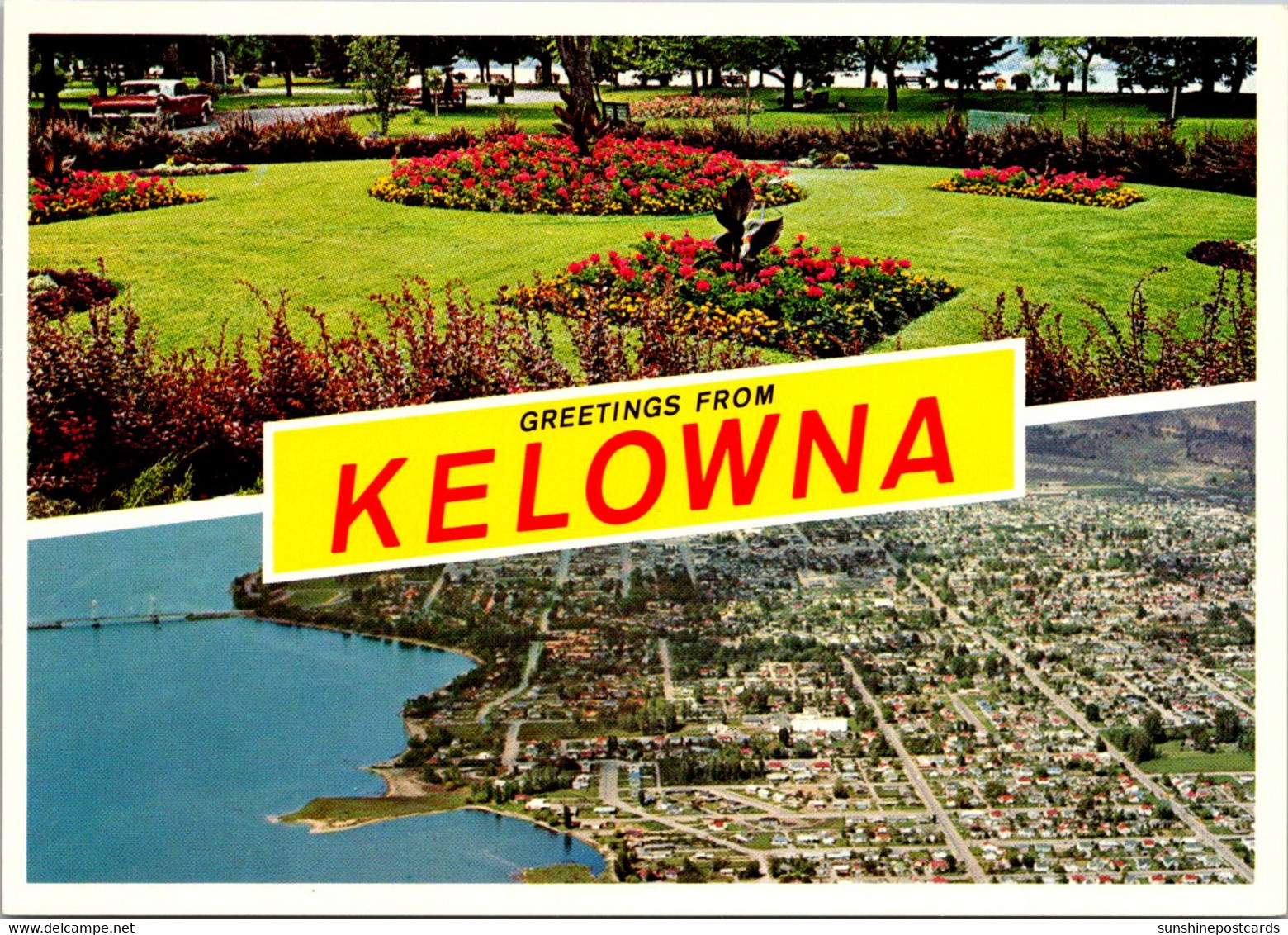 Canada British Columbia Kelowna Greetings With Aerial View - Kelowna