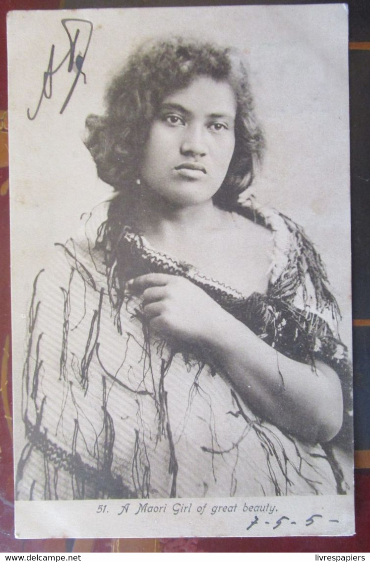 Nouvelle Zelande Maori Girl Cpa Timbrée 1905 New Zealand - New Zealand