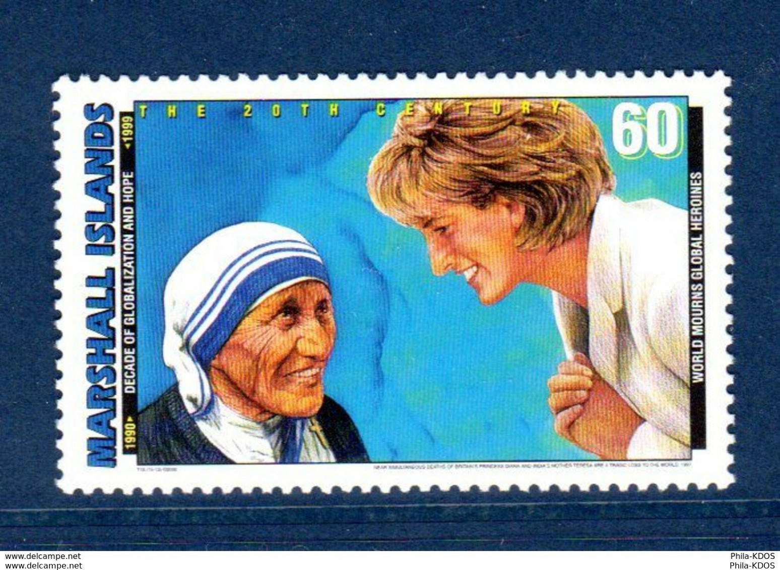 " EVENEMENTS DU XX° Siècle 1990-1999 : LADI DY / MERE TERES A " Sur Timbre Neuf Xx MNH Des Iles Marshall - Mutter Teresa