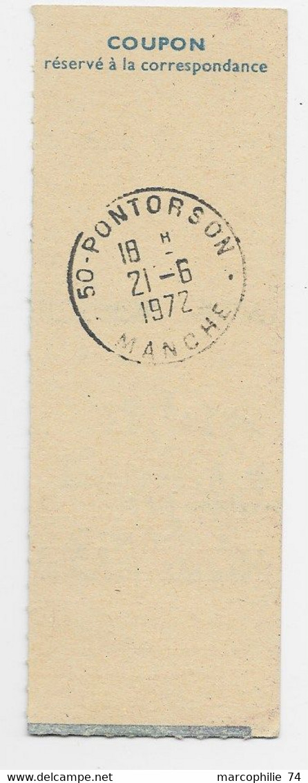 NOUVELLES HEBRIDES SANTO 9.6.1972 COUPON  DE MANDAT POUR LA MANCHE - Storia Postale