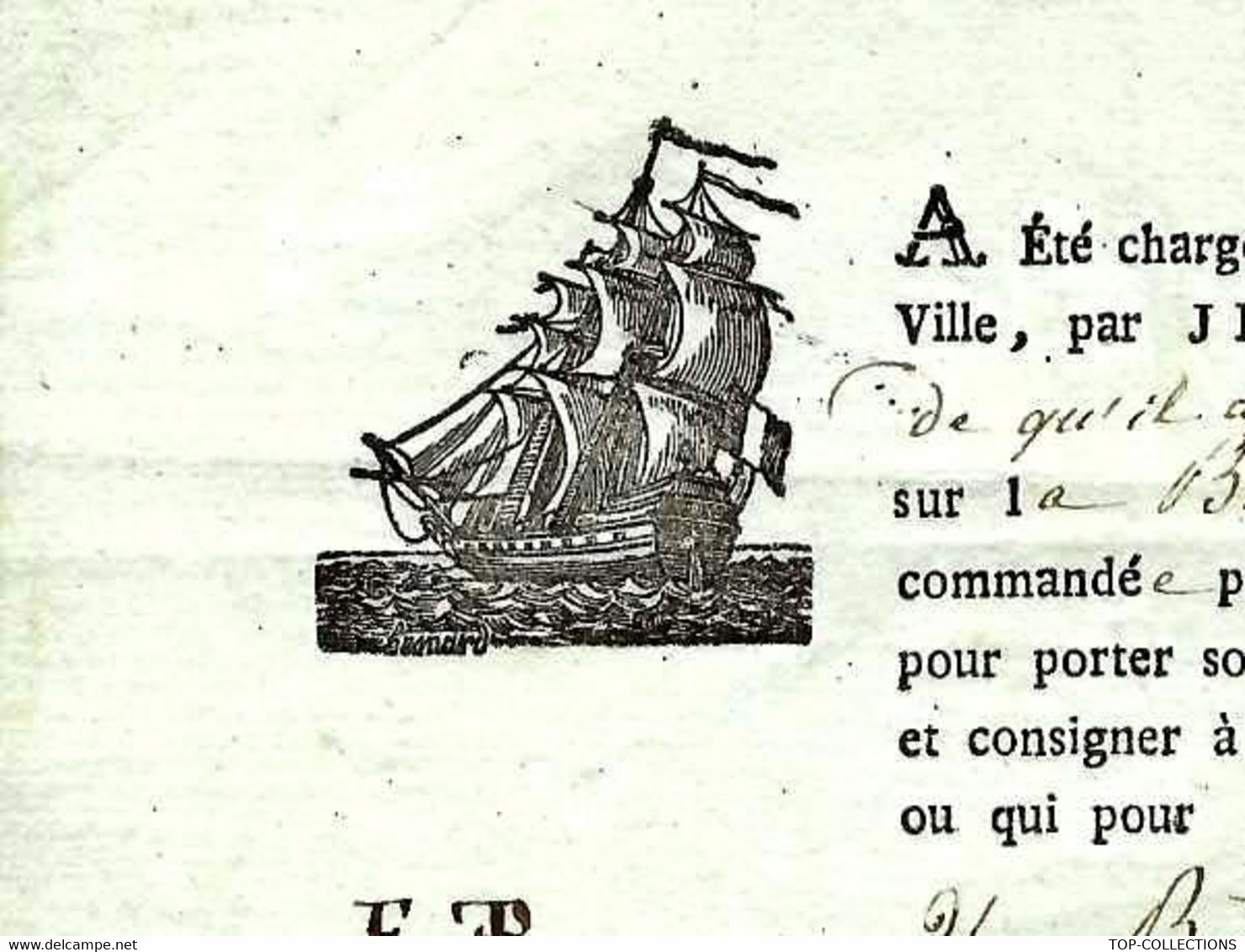 1833 ARMATEUR BANQUIER EN FAILLITE  V.HISTORIQUE …. 1833 CONNAISSEMENT Au Nom De Jean Honoré Gastaud Nice Pour Agde - 1800 – 1899