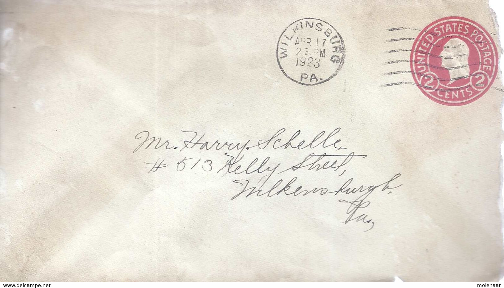 Verenigde Staten Briefomslag U429 Wilkinsburg Apr-17-1923 (7473) - 1901-20