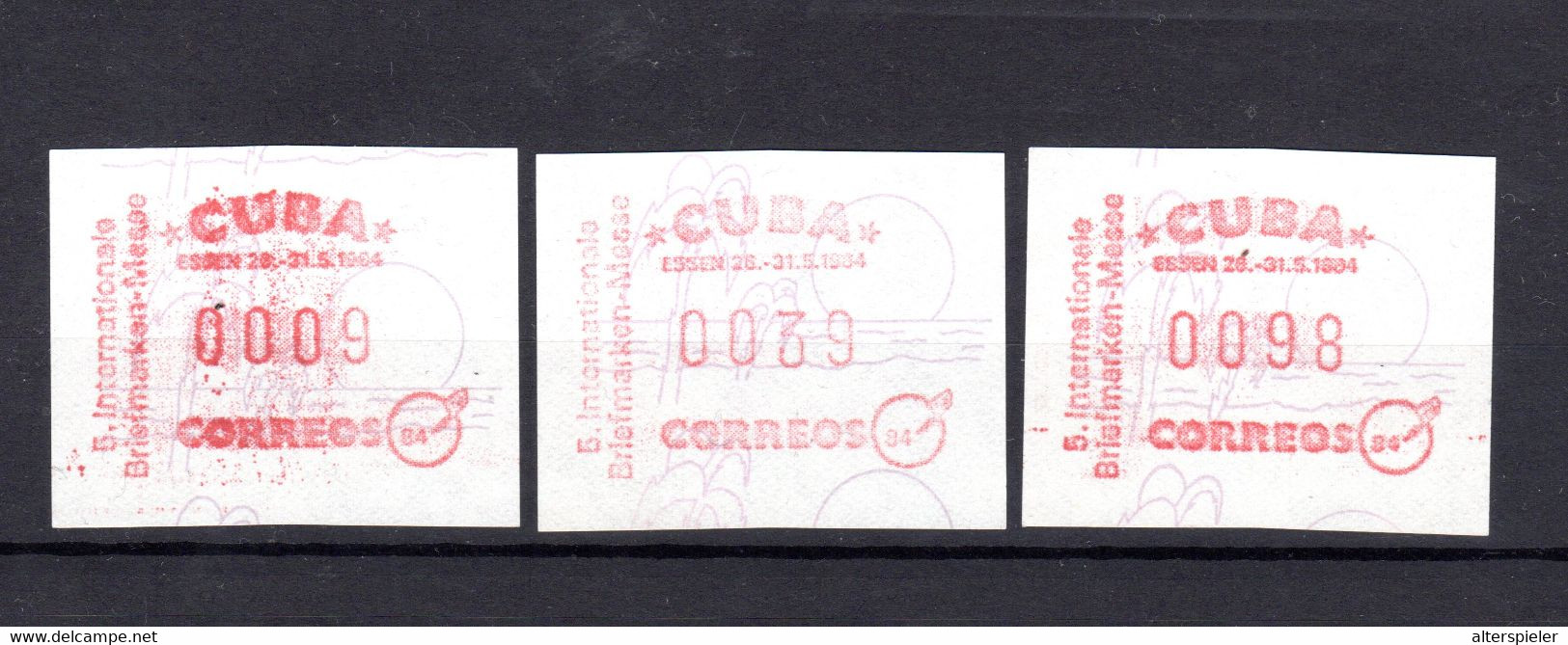 Atm  Frama Vending Vignetteskuba Cuba Karibik  3 Rare Values  Seltene Wertstufen - Affrancature Meccaniche/Frama