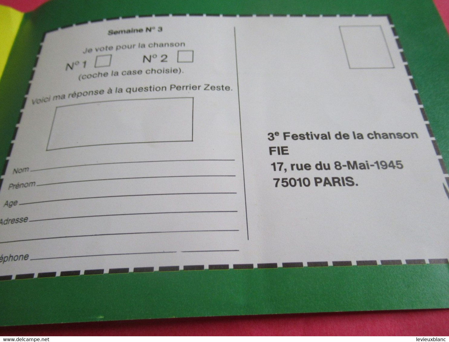 3éme Festival De La CHANSON Pour Enfants / Avec David Et Sonia/ PERRIER Zeste/CABOURG / 1987            PART322 - Programma's