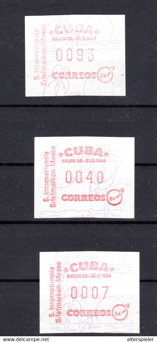 Atm  Frama Vending Kuba Cuba Karibik  Vignettes 3 Rare Values  Seltene Wertstufen - Franking Labels