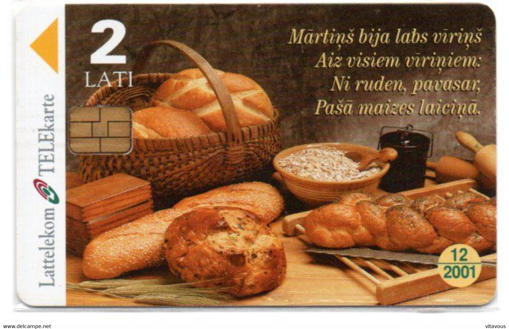 Pain Bread Télécarte Lettonie  Kart Card ( 1024) - Letonia