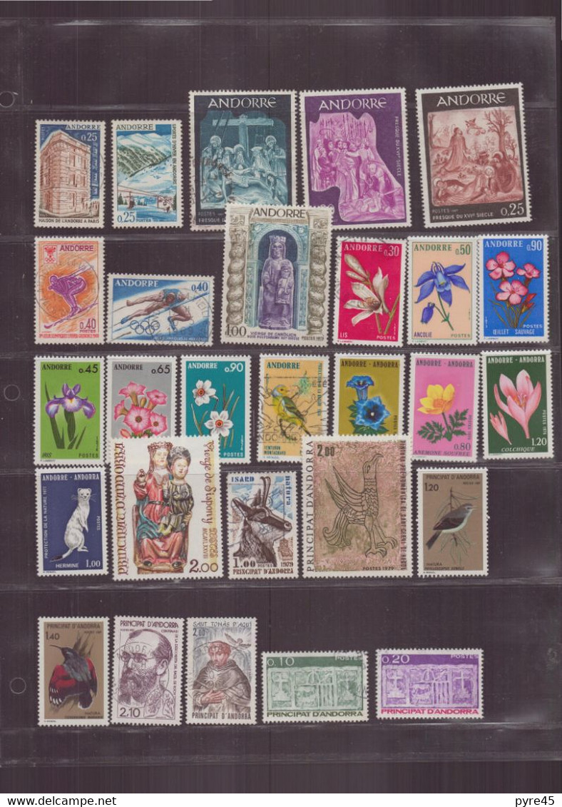 Lot Timbres Andorre, Toutes Périodes, Neufs Et Oblitérés - Collections