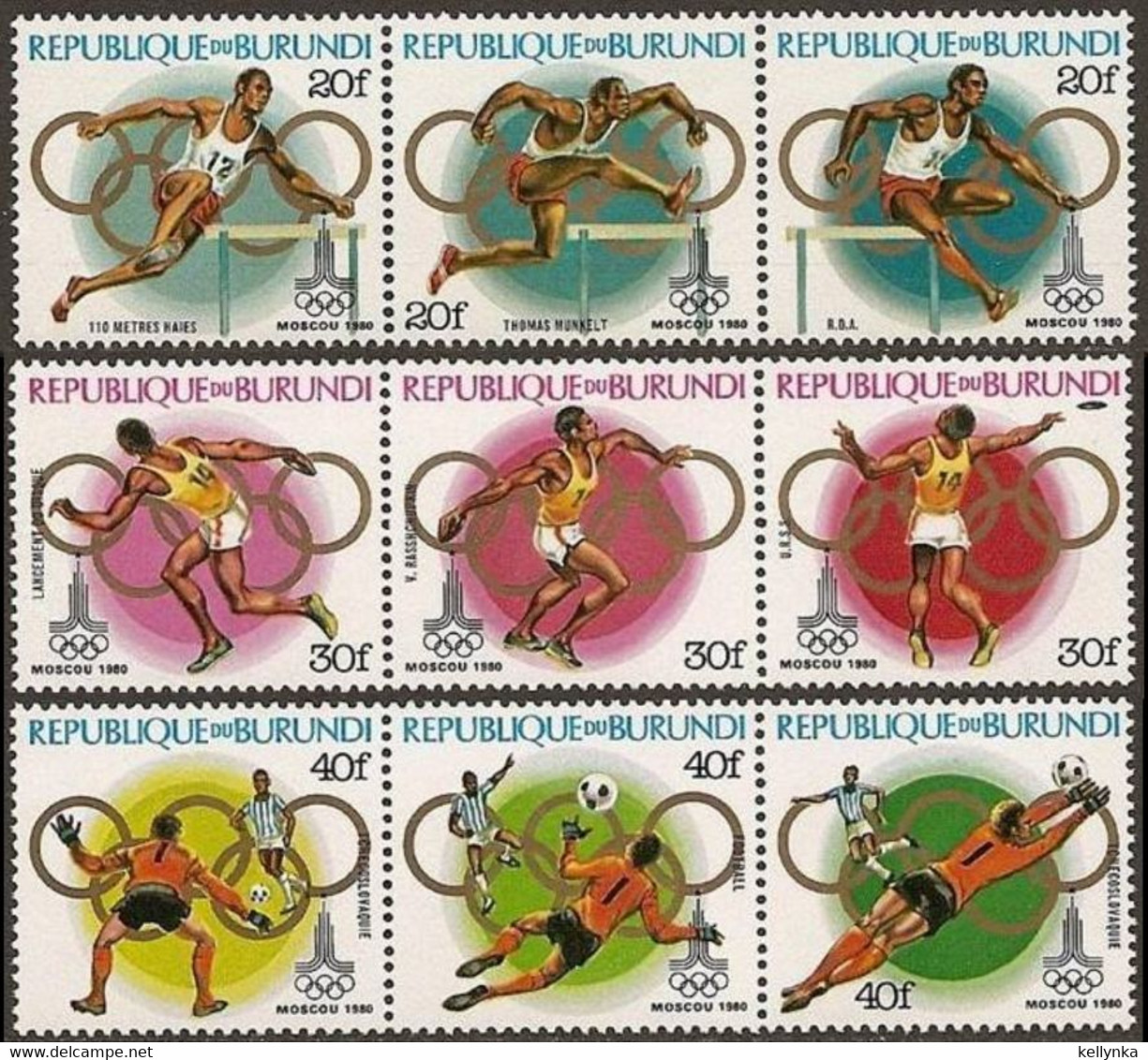 Burundi - 856/864 - Jeux Olympiques De Moscou - 1980 - MNH - Neufs