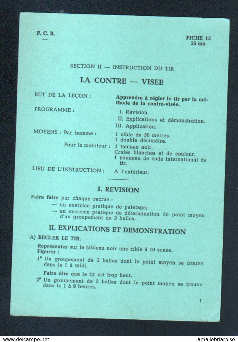 Militaria, Fascicule 1 Volet , La Contre - Visée, F.C.B. Fiche 13 - Autres & Non Classés