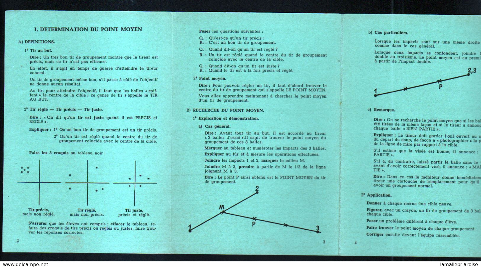 Militaria, Fascicule 3 Volets , Determination Du Moyen, Exercice De Paletage  , F.C.B. Fiche 12 - Autres & Non Classés