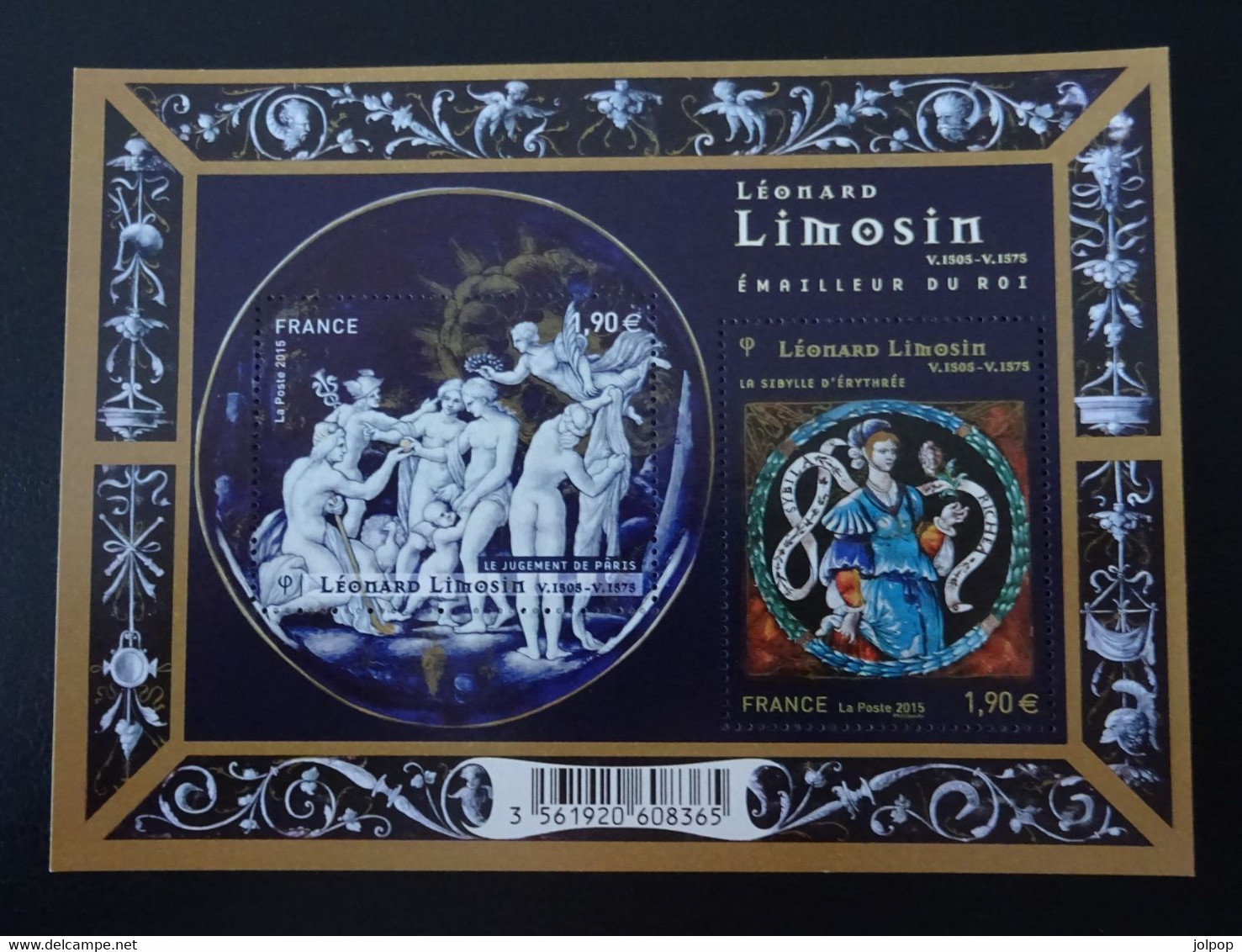 &BAR 195& FRANCE 2015 , YV F4928, 4928/4929 MNH**LUXE, LEONARD LIMOSIN,  ART, PAINTING. - Unused Stamps