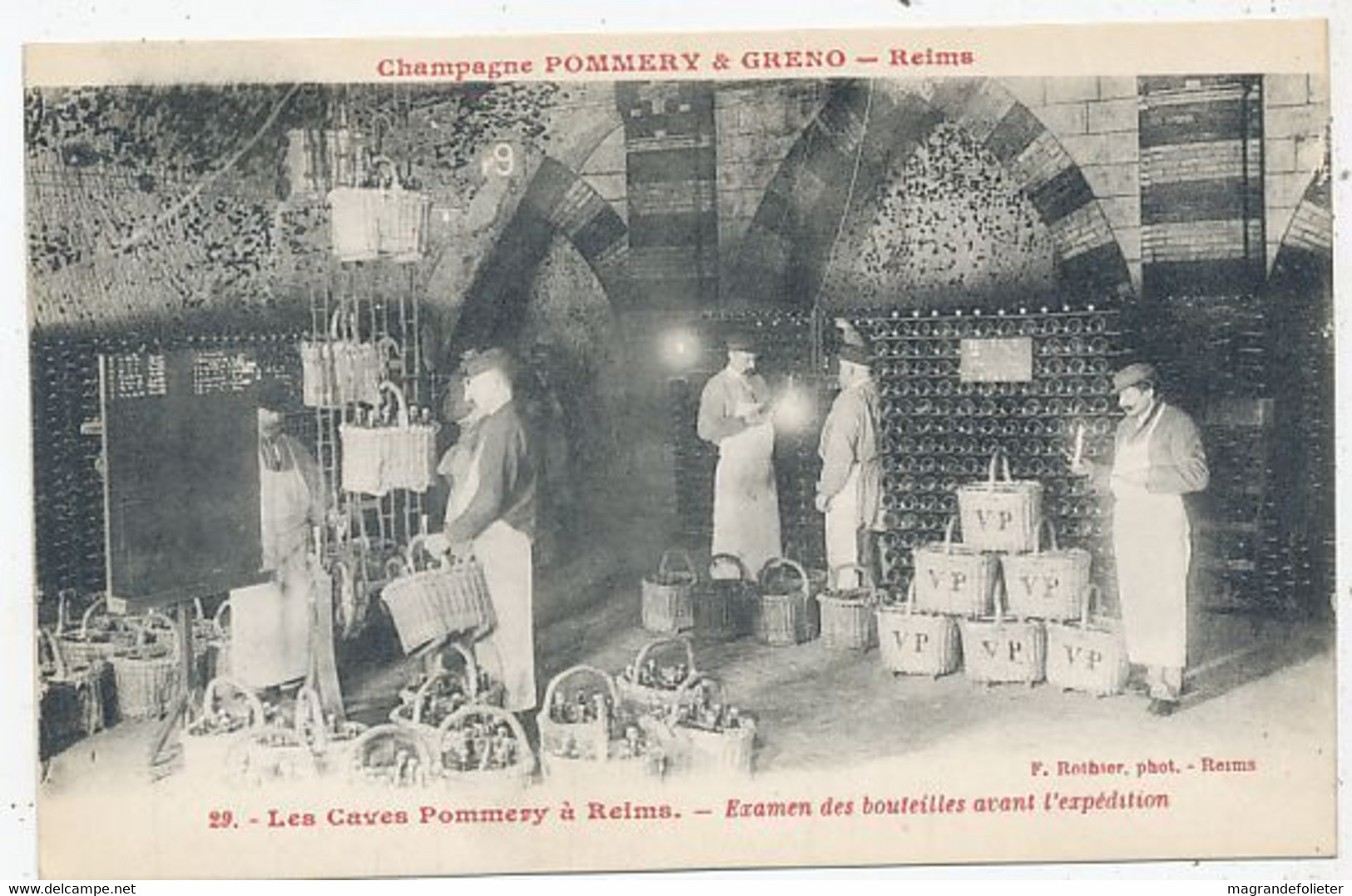 CPA CARTE POSTALE FRANCE 51 REIMS CHAMPAGNE POMMERY EXAMEN DES BOUTEILLES AVANT L' EXPEDITION - Autres & Non Classés