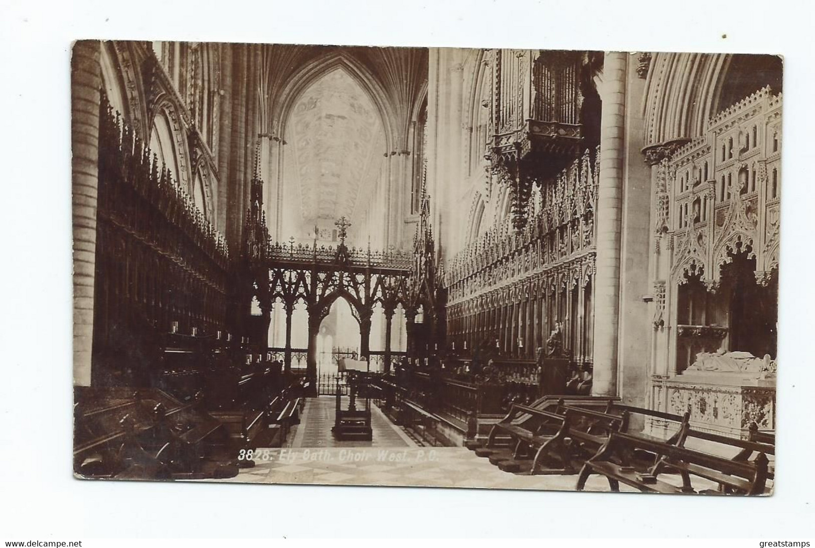 Cambridgeshire  Postcard   . Nice Card   Rp Ely Cathedral Choir West Posted 1911 Photochrom - Ely