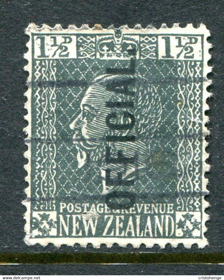 New Zealand 1915-34 Officials - KGV Surface - De La Rue - Local - 1½d Grey-black Used (SG O89) - Service