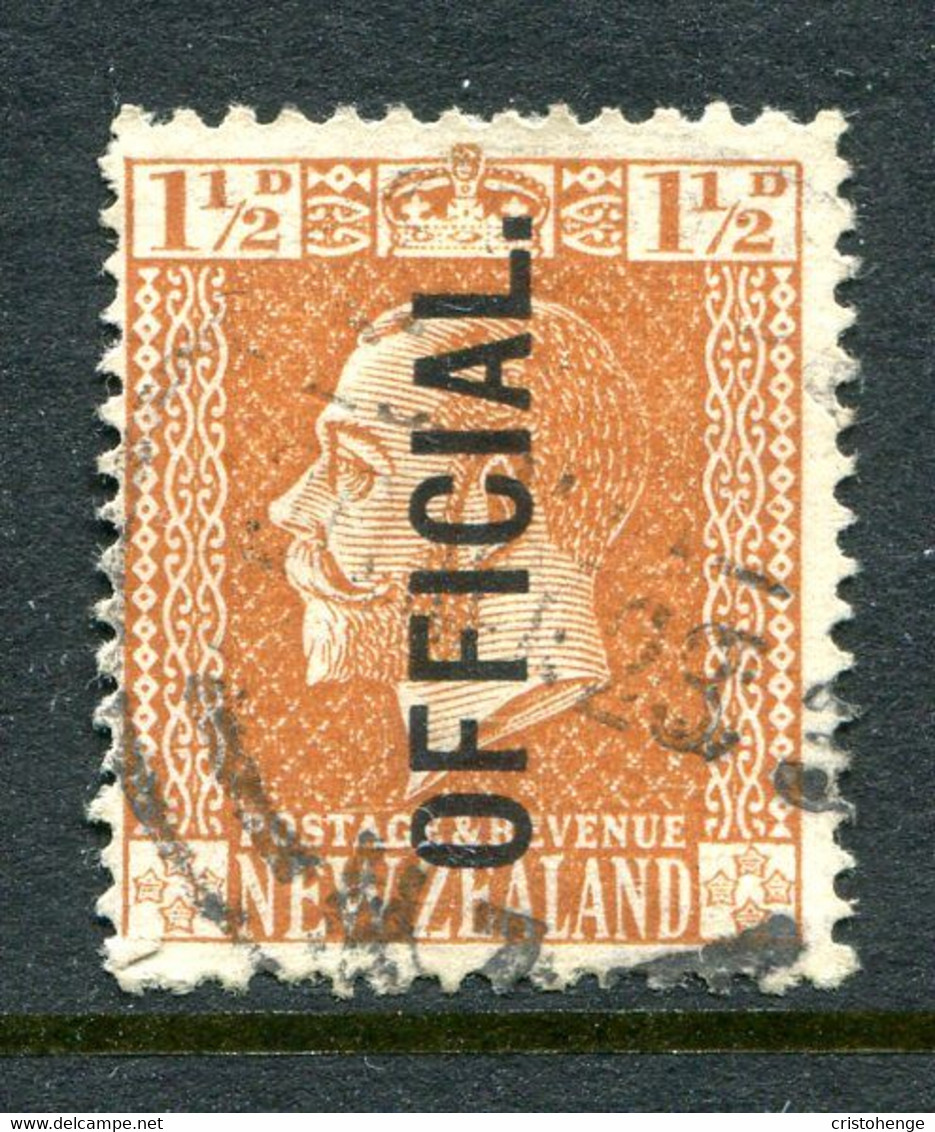 New Zealand 1915-34 Officials - KGV Surface - De La Rue - 1½d Orange-brown Used (SG O91) - Officials