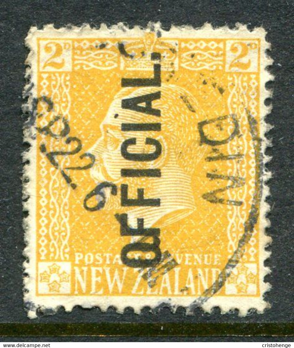 New Zealand 1915-34 Officials - KGV Surface - De La Rue - 2d Yellow Used (SG O92) - Service