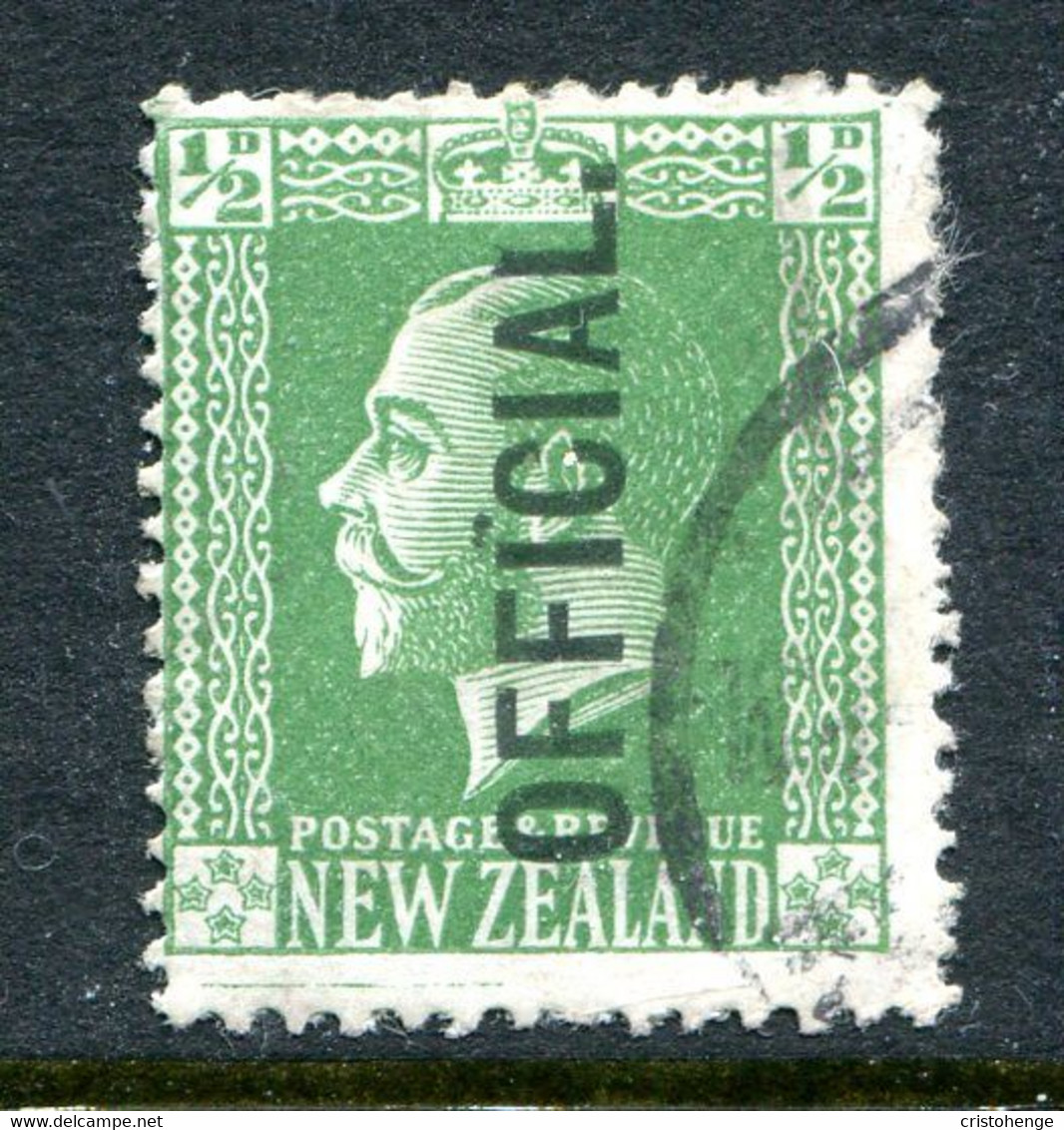 New Zealand 1915-34 Officials - KGV Surface - Cowan - ½d Green Used (SG O96) - Service