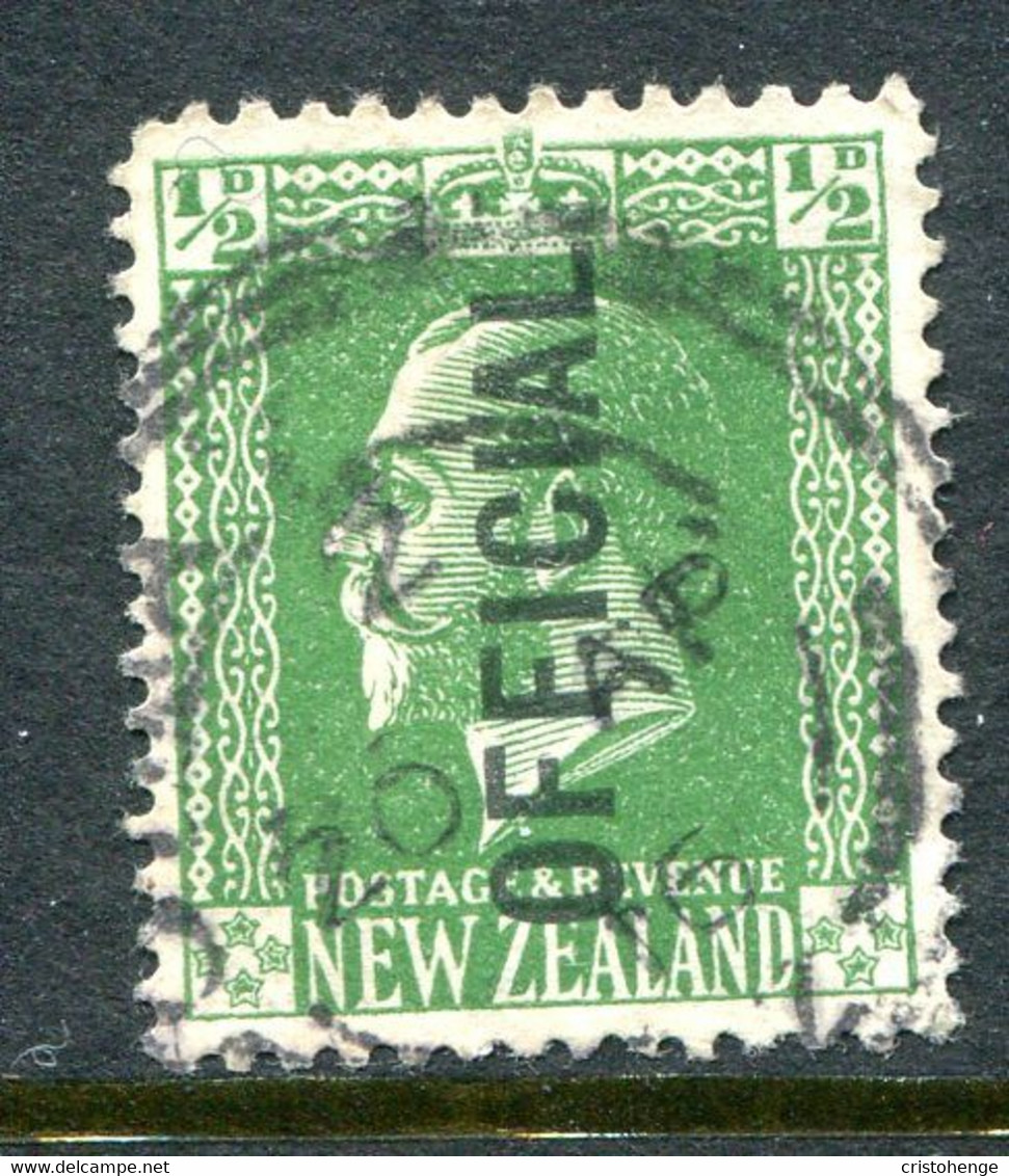 New Zealand 1915-34 Officials - KGV Surface - Cowan - ½d Green Used (SG O96) - Officials
